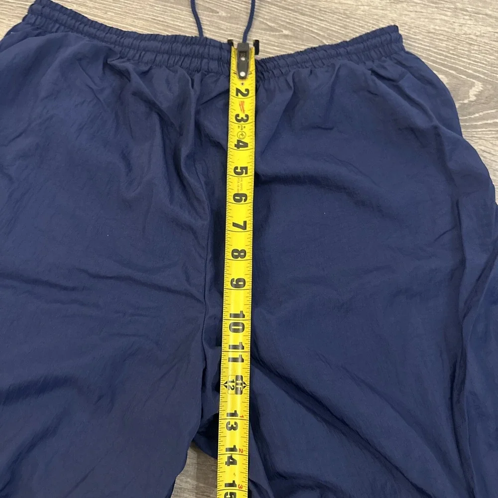 Vintage Nike Jogger Pants Mens Medium Navy Blue  Track Y2K Lined Ankle Zip